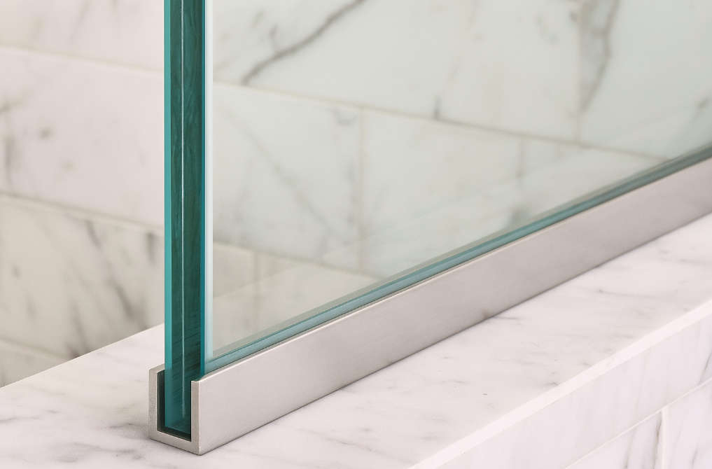 shower fixed panel recessed u channel