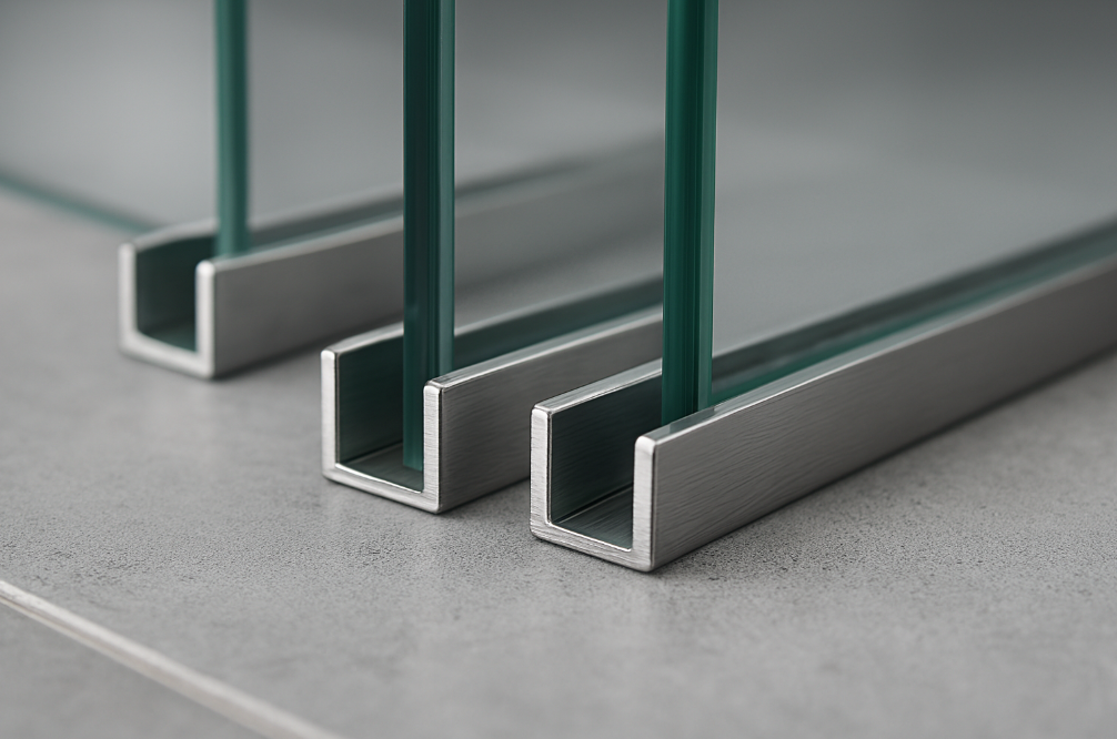 stainless steel u channels glass